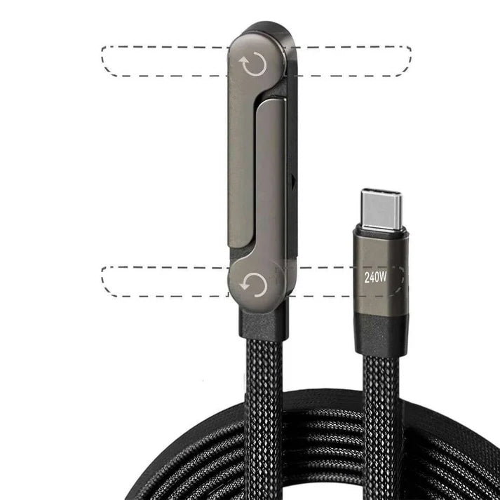 Cable Tipo -C Power 2 en 1 - Carga Rapida 240W de 1,50 Metros
